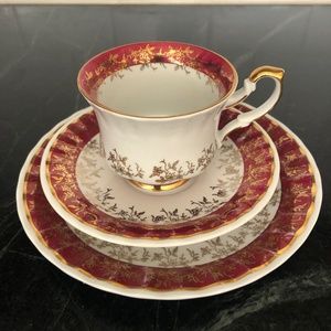 Tea Cup and Saucer, Desert Plate Vintage Porcelain, Berlin Herald, Fena Porzella